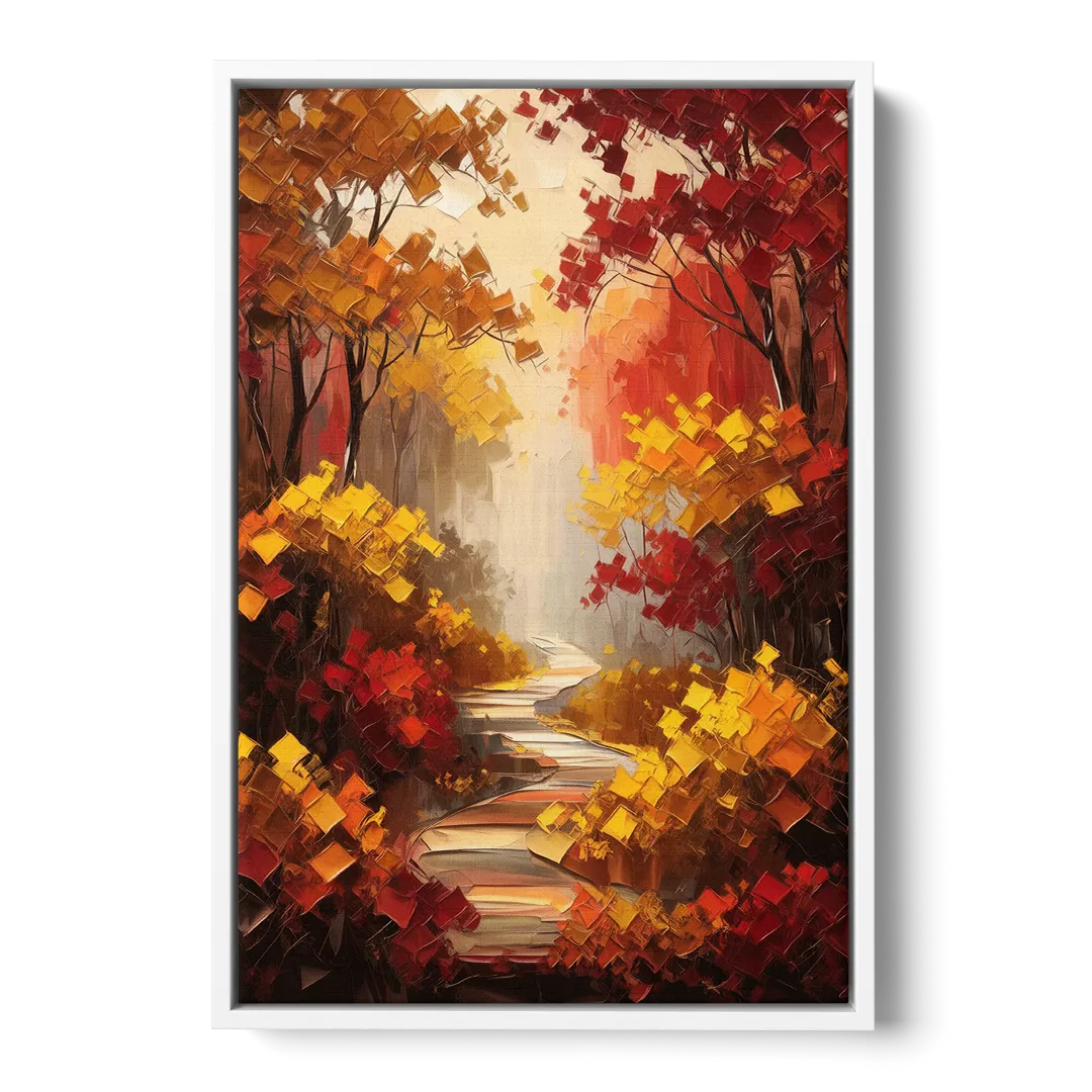 Salem Autumn Forest - White Frame Canvas