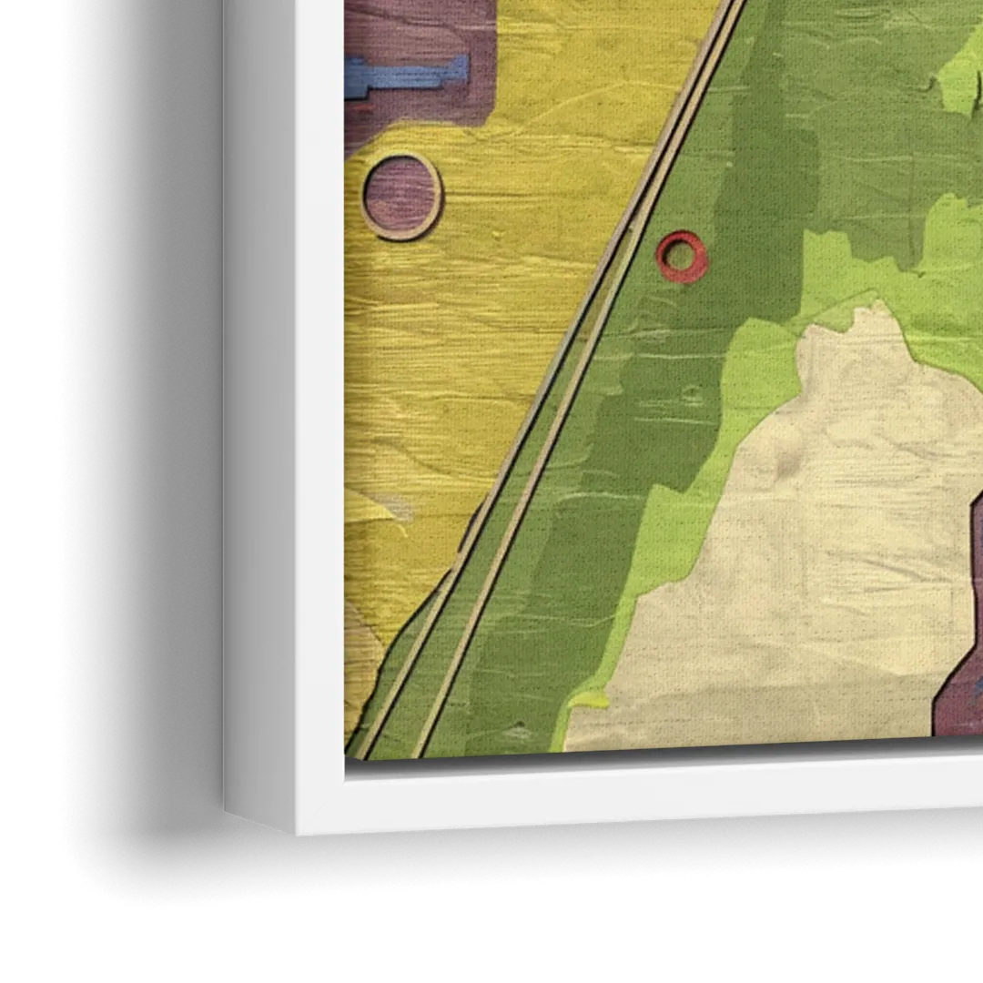 Atlanta Modern Map Design - Close-Up White Frame Canvas