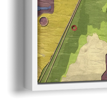 Atlanta Modern Map Design - Close-Up White Frame Canvas