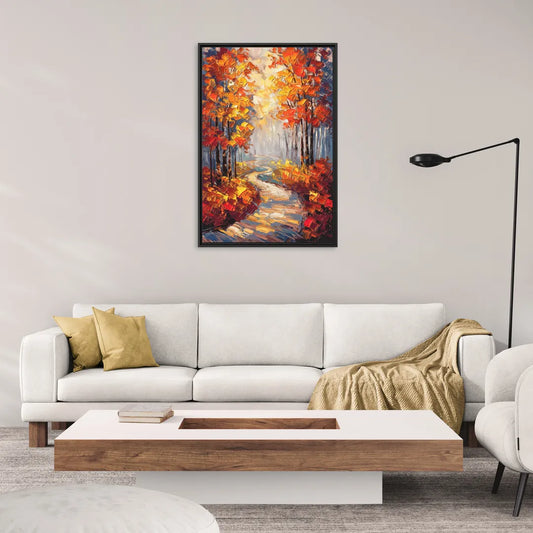 Fayetteville Autumn Scenery - Living Room Black Frame Canvas