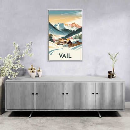 Vail Colorado Charm - Living Room White Frame Canvas