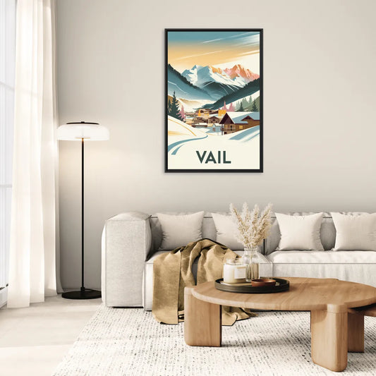 Vail Colorado Charm - Living Room Black Frame Canvas
