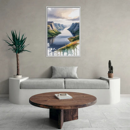 Gros Morne Fjords - Living Room White Frame Canvas