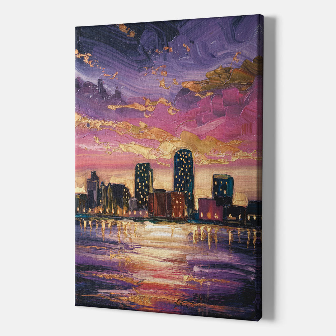 Mobile Skyline Sunset - Canvas Wall Art Indoor