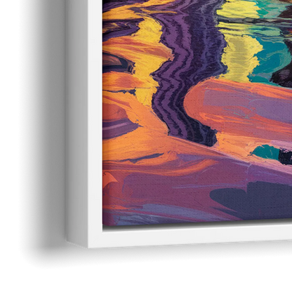 Orlando Vibrant Street Art - Close-Up White Frame Canvas