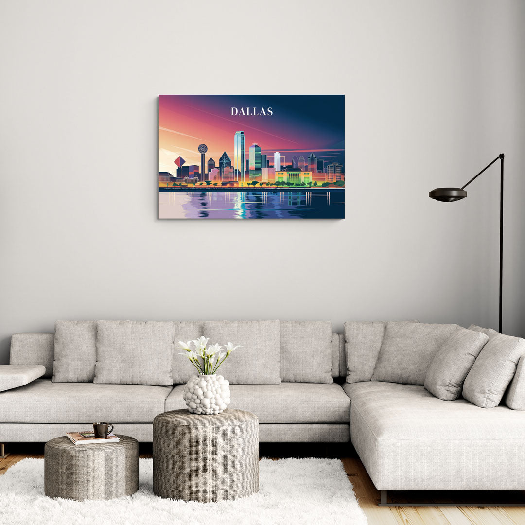 Dallas Scenic Skies - Canvas Wall Art Living Room