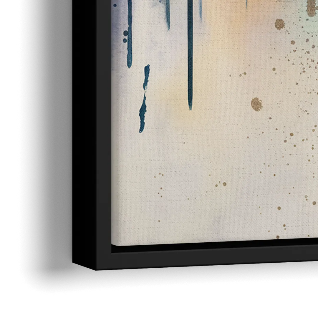 Providence Abstract Skyline - Close-Up Black Frame Canvas