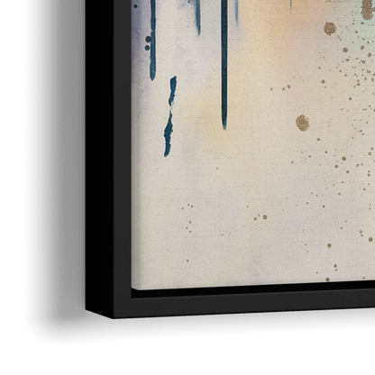 Providence Abstract Skyline - Close-Up Black Frame Canvas