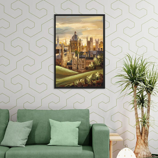 Oxford Dreaming Spires - Living Room Black Frame Canvas
