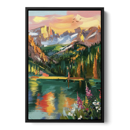 Colorado Springs Rocky Mountain Beauty - Black Frame Canvas