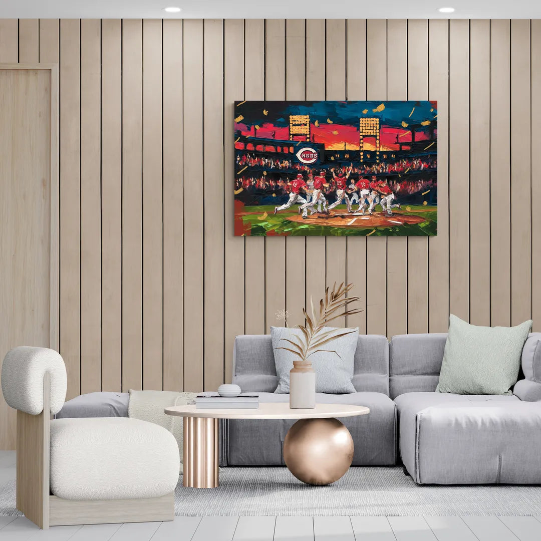 Cincinnati Reds Historic Moments - Canvas Wall Art Living Room