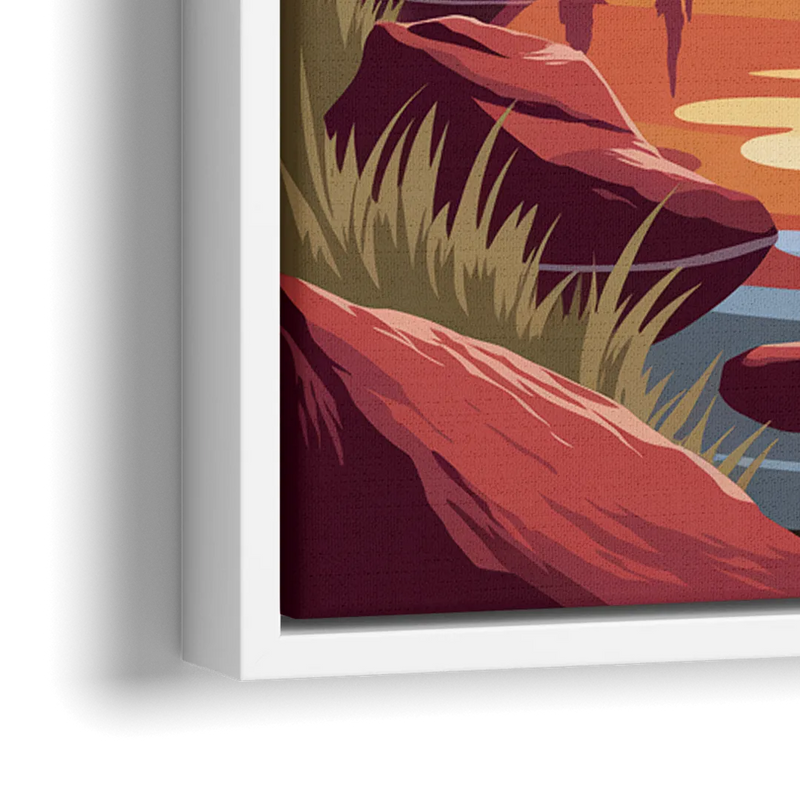 Colorado Springs Sunrise Over Peaks - Close-Up White Frame Canvas