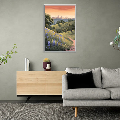 Austin Texas Hill Country - Living Room White Frame Canvas