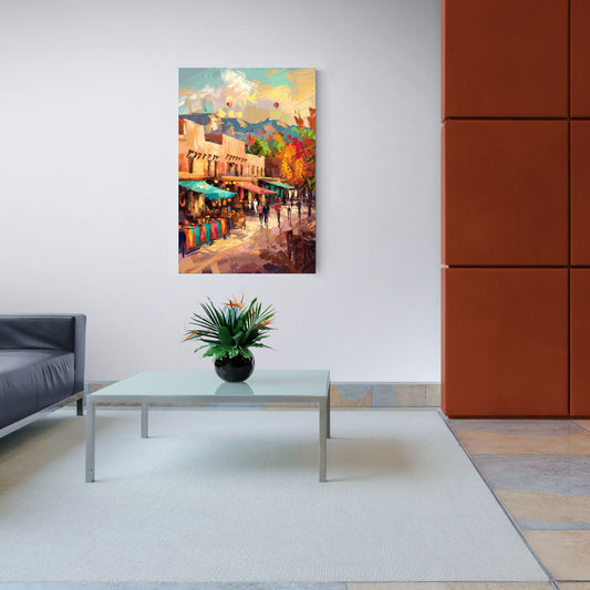 Santa Fe Historic Plaza - Canvas Wall Art Living Room