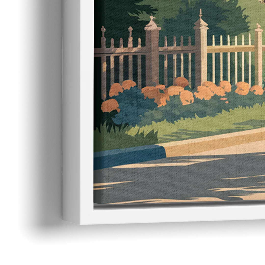 Mackinac Island Horse Carriage Ride - Close-Up White Frame Canvas