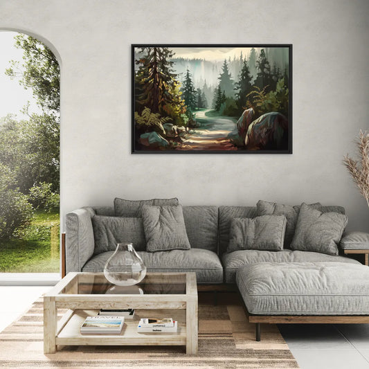 Tacoma Pacific Northwest Beauty - Living Room Black Frame Canvas