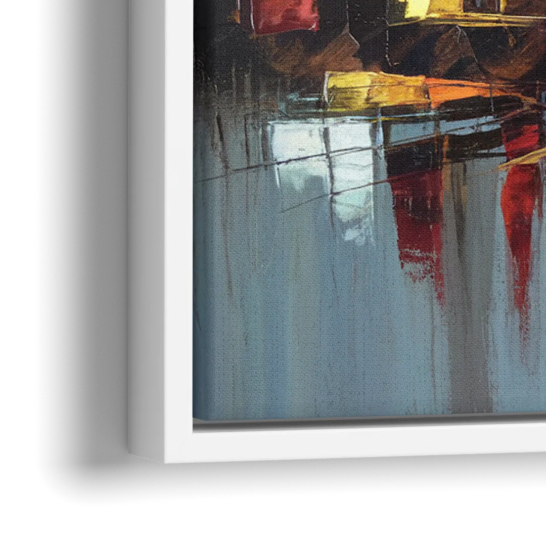 Birmingham Sunset Skyline - Close-Up White Frame Canvas