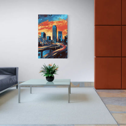 Oklahoma City Thunder Skyline - Canvas Wall Art Living Room