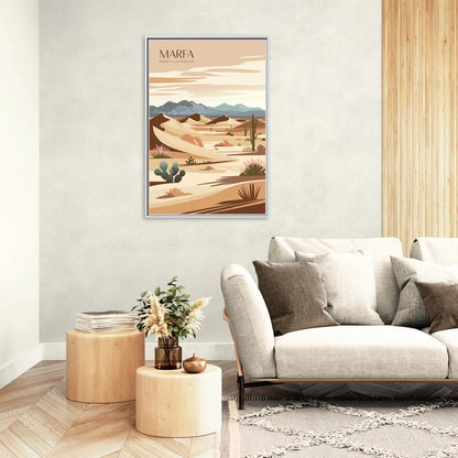 Marfa Desert Modern - Living Room White Frame Canvas