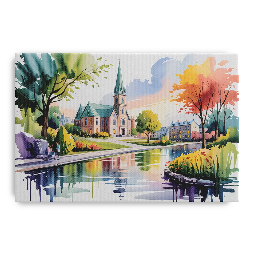 Quebec City Historic Churches - Canvas Wall Art