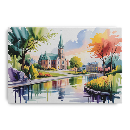Quebec City Historic Churches - Canvas Wall Art