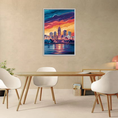 Atlanta Street Photography - Living Room White Frame Canvas