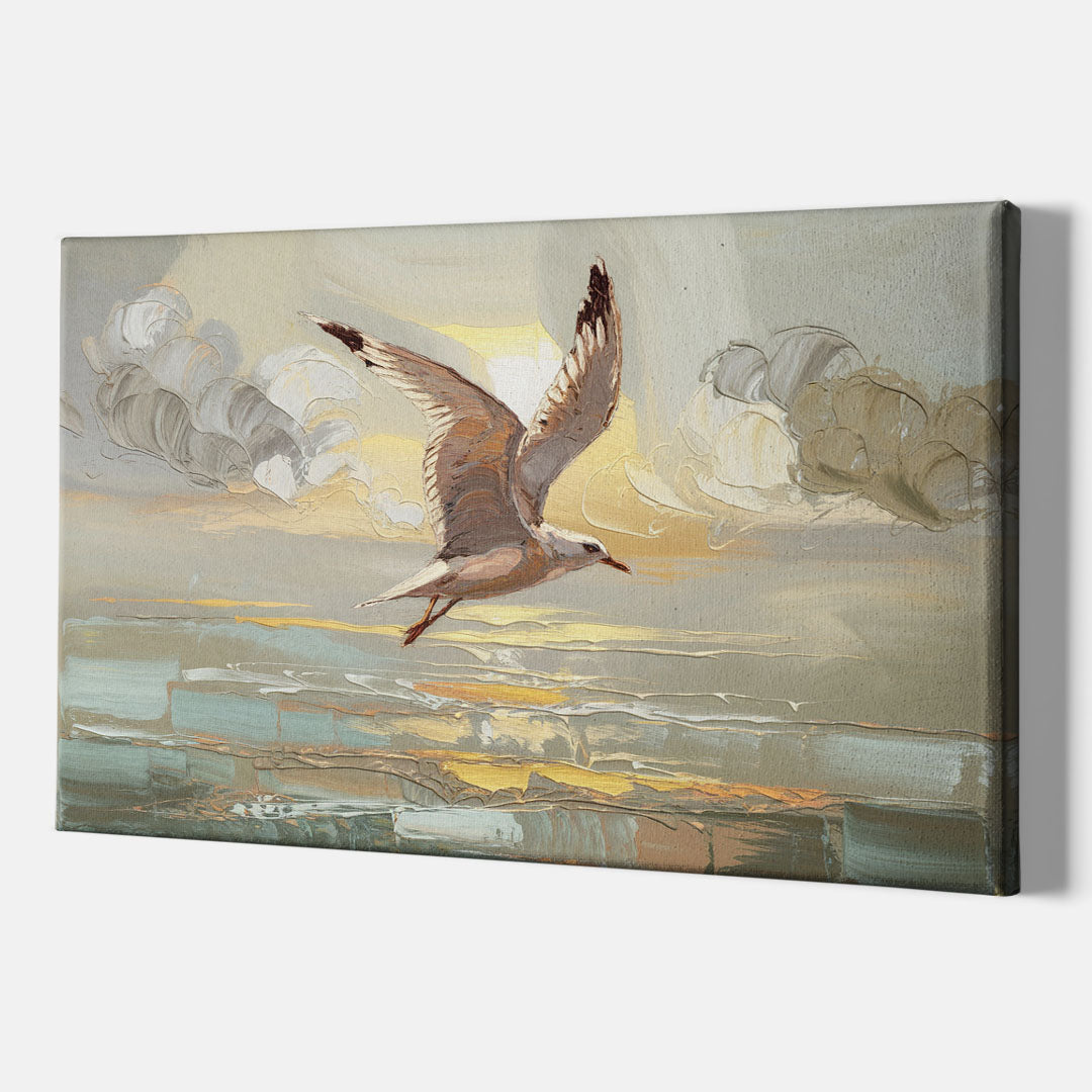 Corpus Christi Seagulls In Flight - Canvas Wall Art Indoor