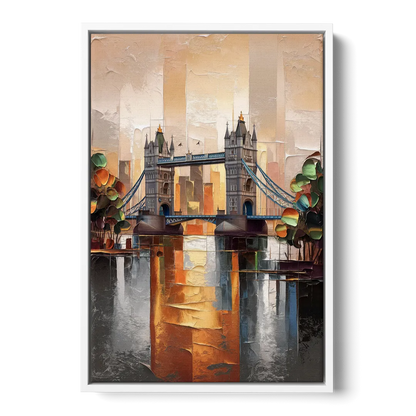 Sacramento Riverfront View - White Frame Canvas