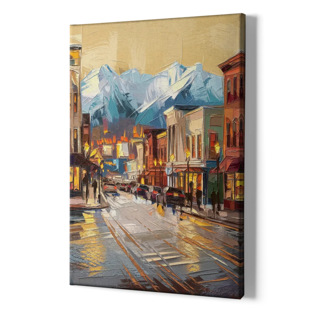 Anchorage Downtown Streets - Canvas Print Art Sides