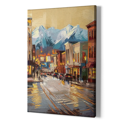 Anchorage Downtown Streets - Canvas Print Art Sides
