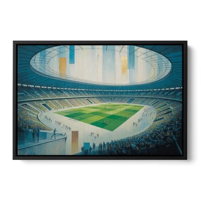 Olympic Stadium Panorama - Black Frame Canvas