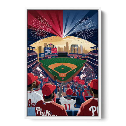 Philadelphia Phillies Celebration - White Frame Canvas