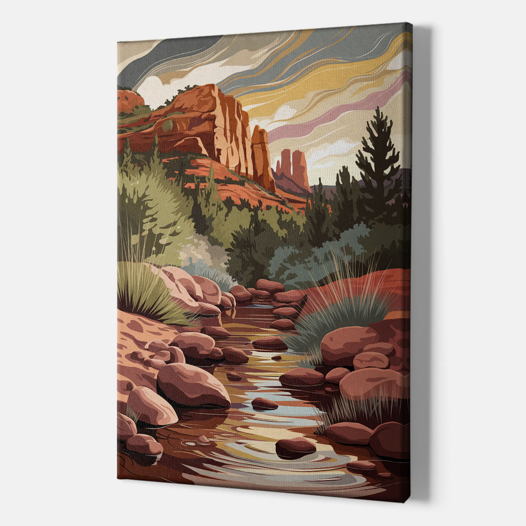 Sedona Oak Creek Reflections - Canvas Wall Art Indoor