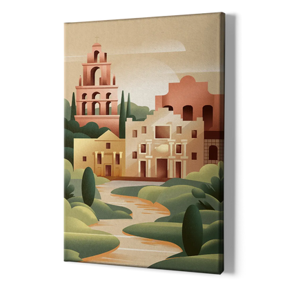 San Antonio Historic Missions - Canvas Print Art Sides
