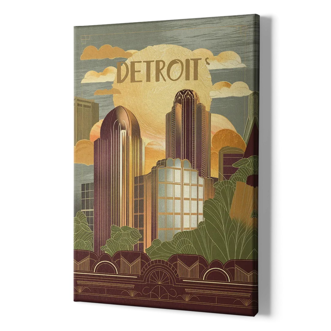 Detroit Architectural Beauty - Canvas Print Art Sides