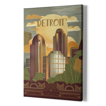 Detroit Architectural Beauty - Canvas Print Art Sides
