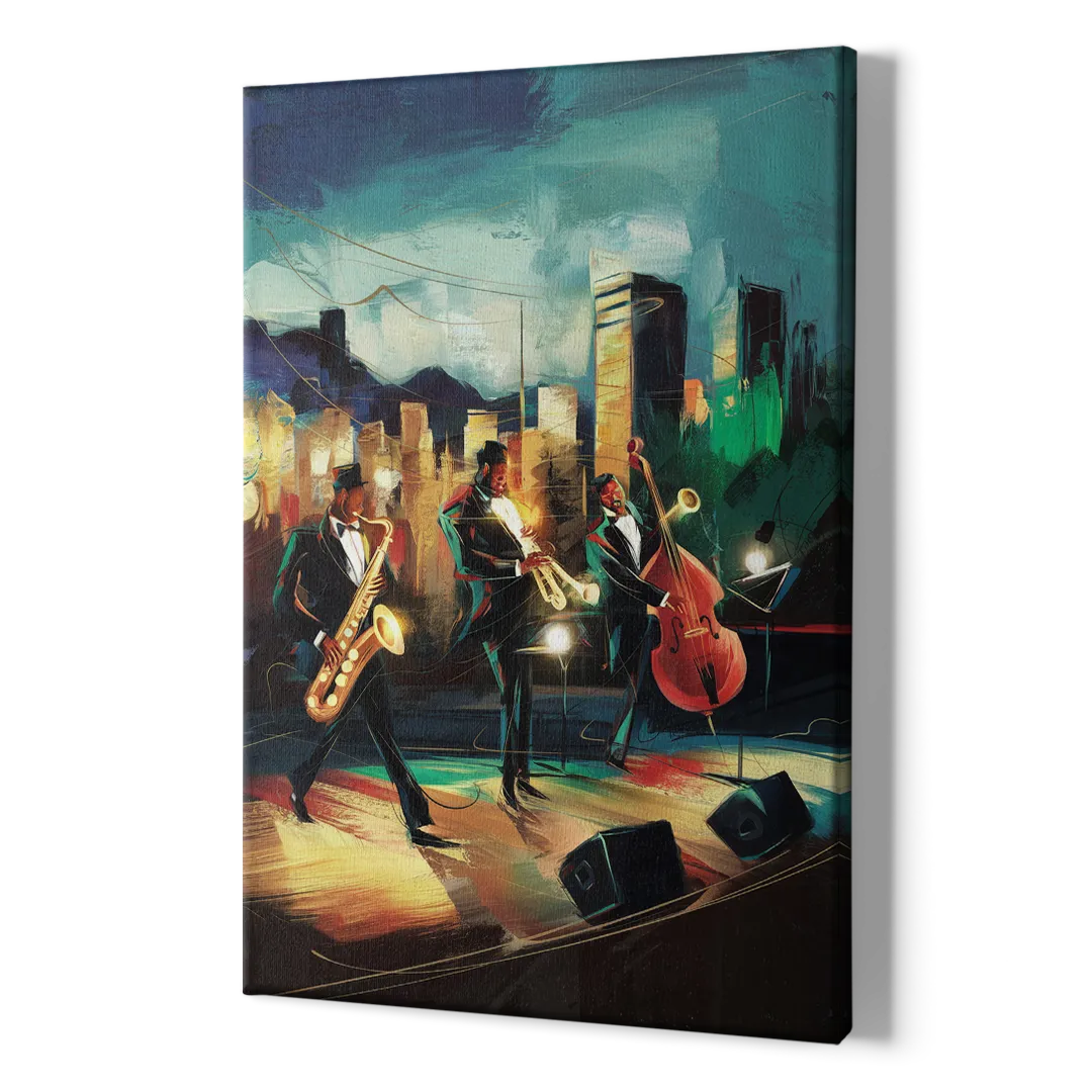 Salt Lake City Jazz Tribute - Canvas Print Art Sides