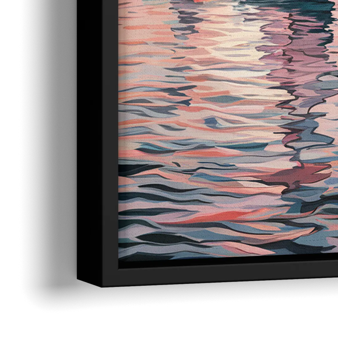 Camden Inner Harbor Sunset - Close-Up Black Frame Canvas