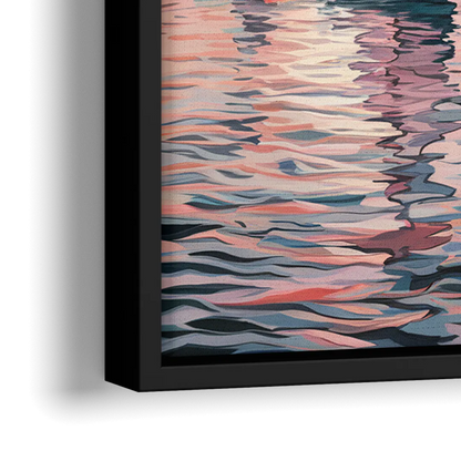 Camden Inner Harbor Sunset - Close-Up Black Frame Canvas