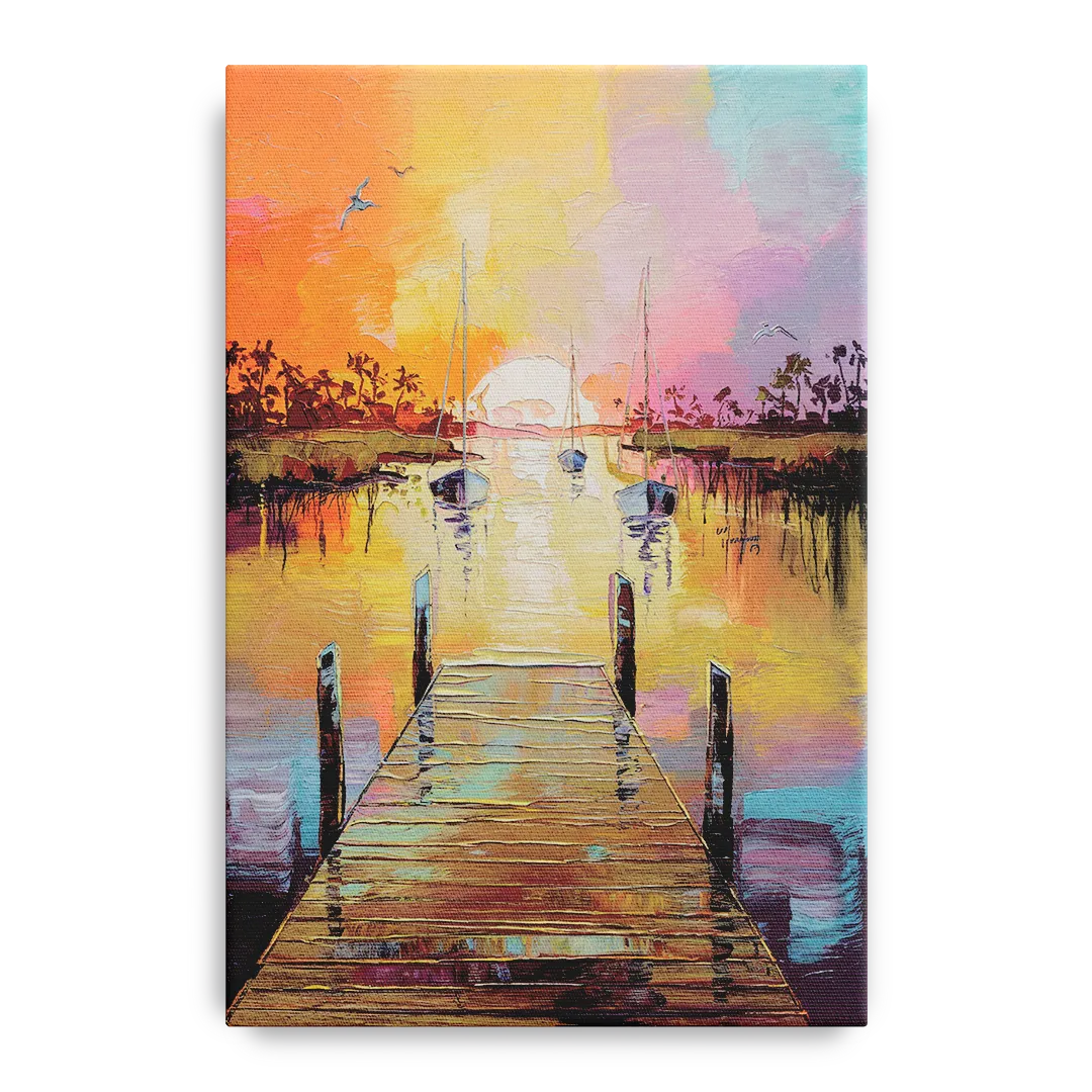 Charleston Harbor at Sunset - Canvas Wall Art