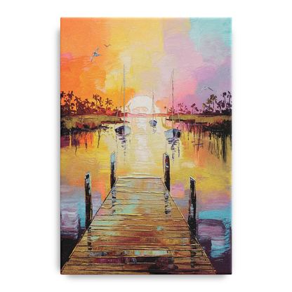 Charleston Harbor at Sunset - Canvas Wall Art