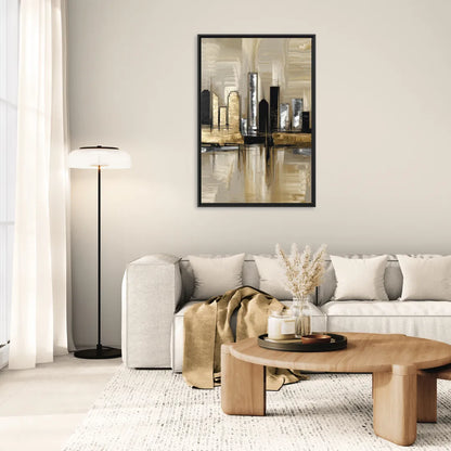 Houston Contemporary Design - Living Room Black Frame Canvas