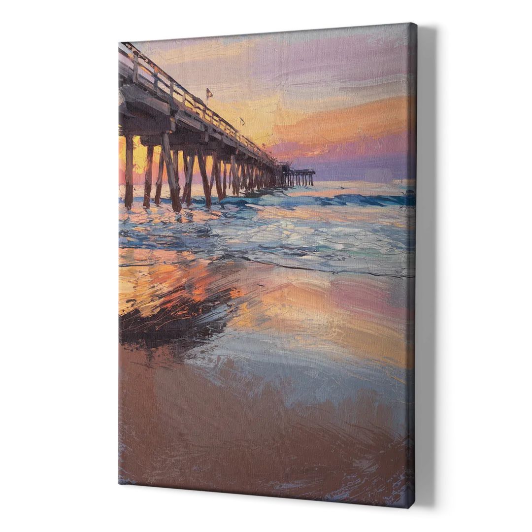 Virginia Beach Pier at Sunset - Canvas Print Art Sides