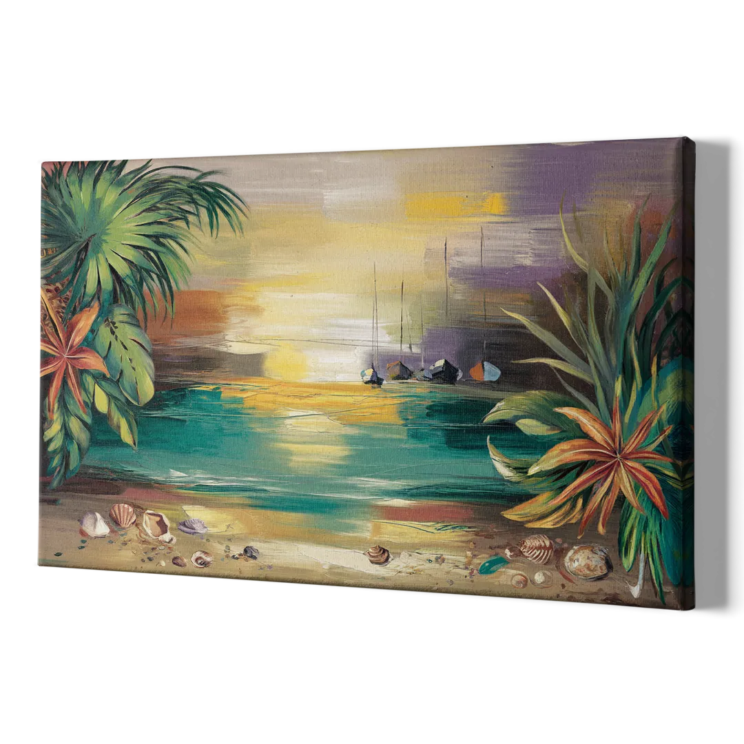 Tampa Waterfront Serenity - Canvas Print Art Sides