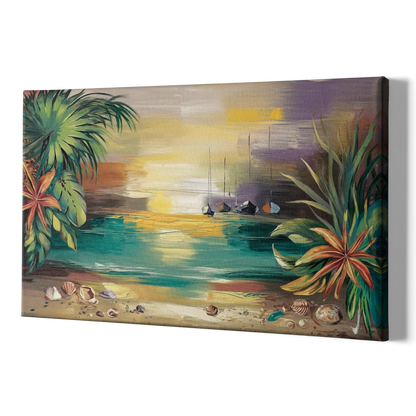 Tampa Waterfront Serenity - Canvas Print Art Sides