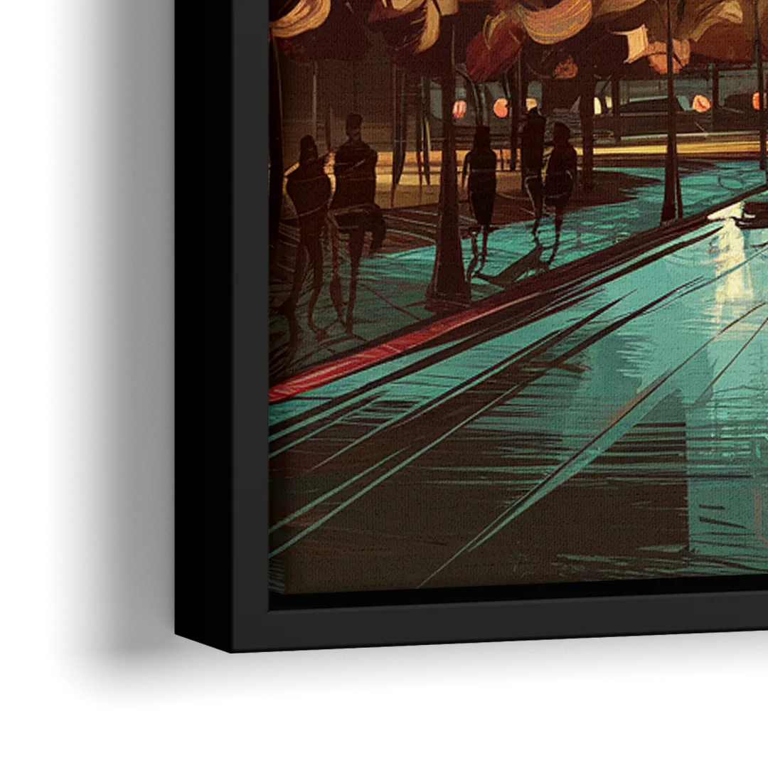 Chicago Magnificent Mile - Close-Up Black Frame Canvas