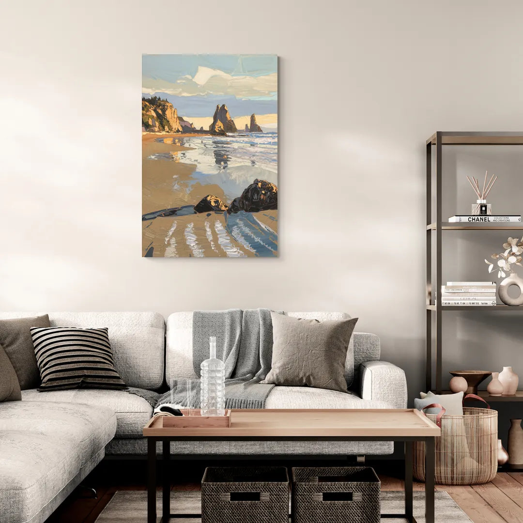 Bandon Oregon Shoreline - Canvas Wall Art Living Room