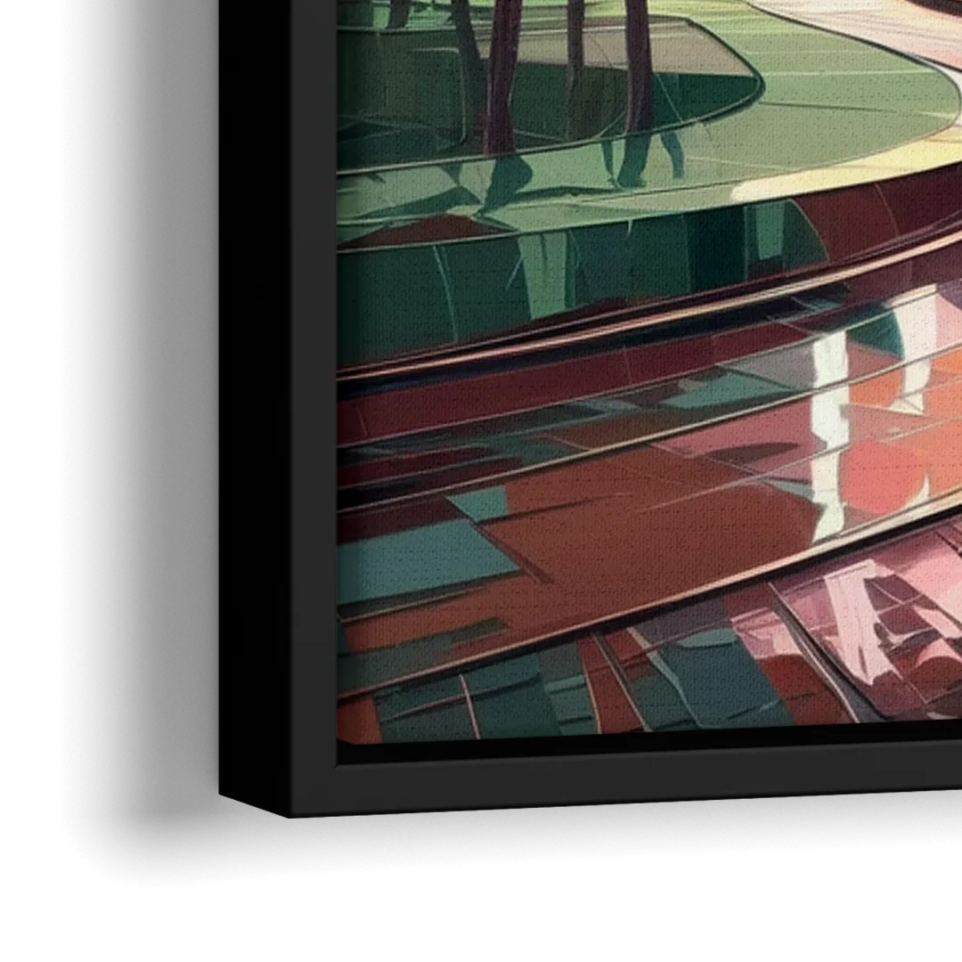 Anaheim Cityscape Vibes - Close-Up Black Frame Canvas