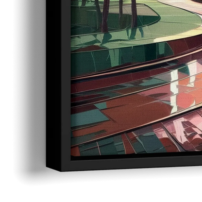 Anaheim Cityscape Vibes - Close-Up Black Frame Canvas