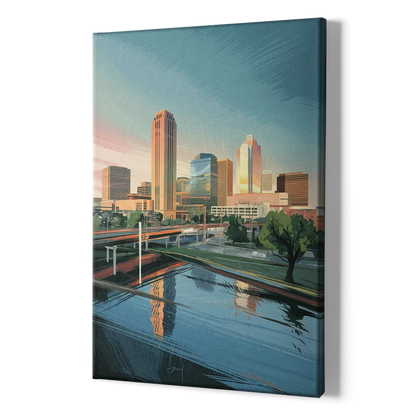 Oklahoma City Modern Architecture - Canvas Print Art Sides